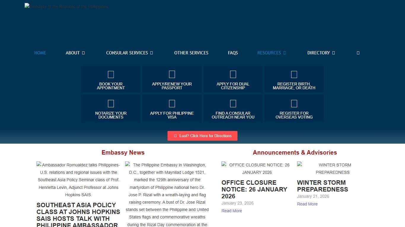 The Embassy of the Republic of the Philippines in Washington D.C.