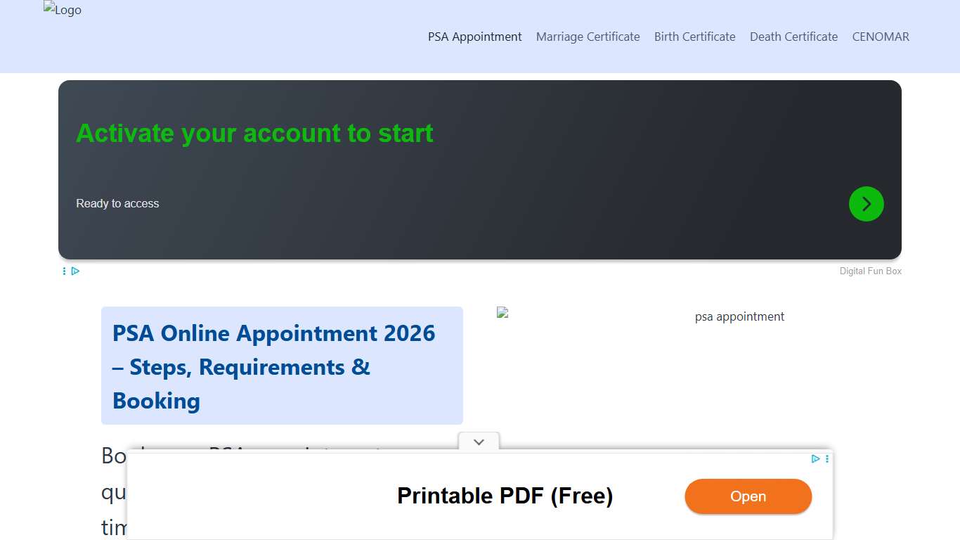 PSA online Appointment For Certificates 2026