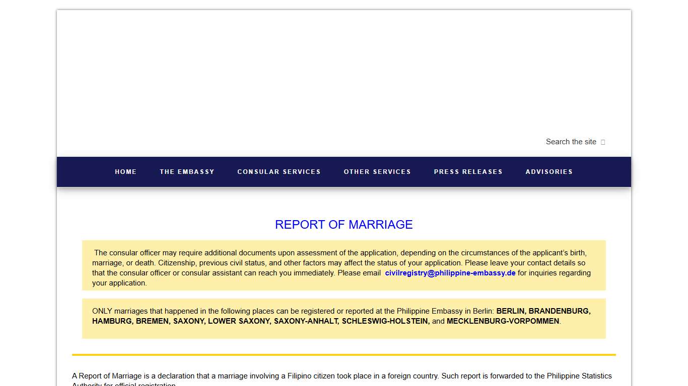 Report of Marriage